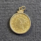 1878 Gold US $2.5 Dollar Liberty Head Quarter Eagle Coin In Screw Top Bezel