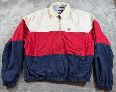 Tommy Hilfiger Sailing Gear Mens M ColorBlock Water Resistant Windbreaker Jacket