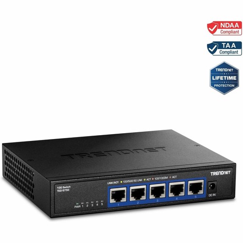 TRENDnet 5-Port 10G Switch, 5 x 10G RJ-45 Ports, 100Gbps Switching Capacity, - Picture 2 of 10
