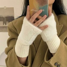 Women's Warm and Protective Half-finger Gloves Suitable for Autumn Winter Gift