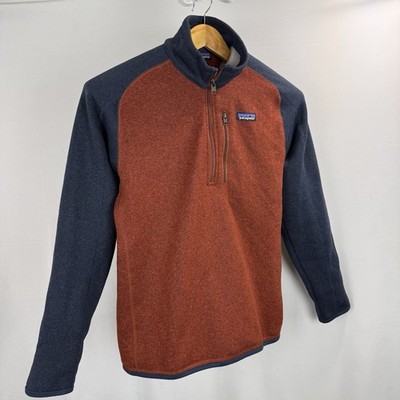 Patagonia Better Sweater 1/4 Zip Jacket Mens Medium Blue Red Fleece Gorpcore