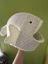 Nandog Pet Gear Fish Cat  Dog cave Bed White velvety Plush Small Breeds NWT