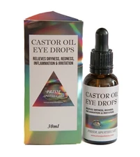 CASTOR OIL EYE DROPS - Pharmaceutical Grade - 30ml glass bottle