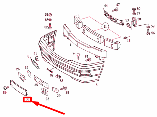 NEW MERCEDES-BENZ SL R129 FRONT LICENCE PLATE MOLDING A12988503819999 ORIGINAL - Bild 12 von 12