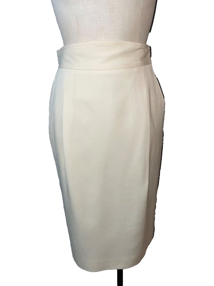 Falda midi lápiz vintage Christian Dior hecha en EE. UU. talla 12 100 % lana