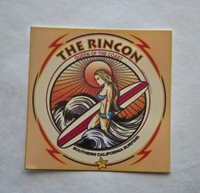 THE RINCON SURFBREAK CALIFORNIA SURFING SURF ART  Decals Stickers 4.5"x 4.5"