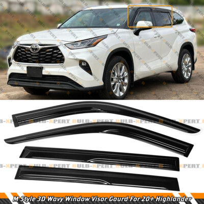 FOR 2020-2026 TOYOTA HIGHLANDER JDM 3D WAVY WINDOW VISOR RAIN