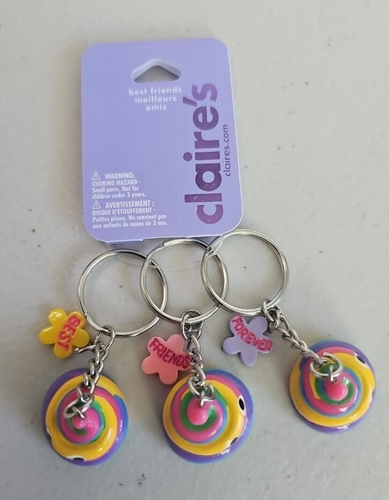 Claire’s BFF Best Friends Rainbow Poop Keychain Backpack Clip 3 Pc Set With Star - Picture 11 of 17