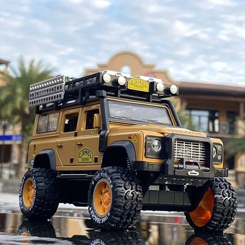 Modellino auto giocattolo Land Rover Defender 1:28 in lega luce sonora bambini regali collezione - Foto 15 di 23