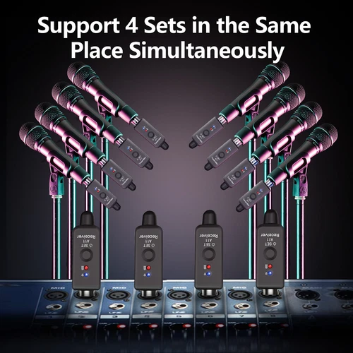 Wireless XLR Adapter System Dual Sender & Empfänger für Mikrofon Gitarre Mixer USA - Bild 8 von 14
