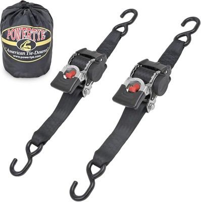Premium 800 lb Heavy-Duty Ratchet Tie-Downs - S-Hooks & Carry Bag Included
