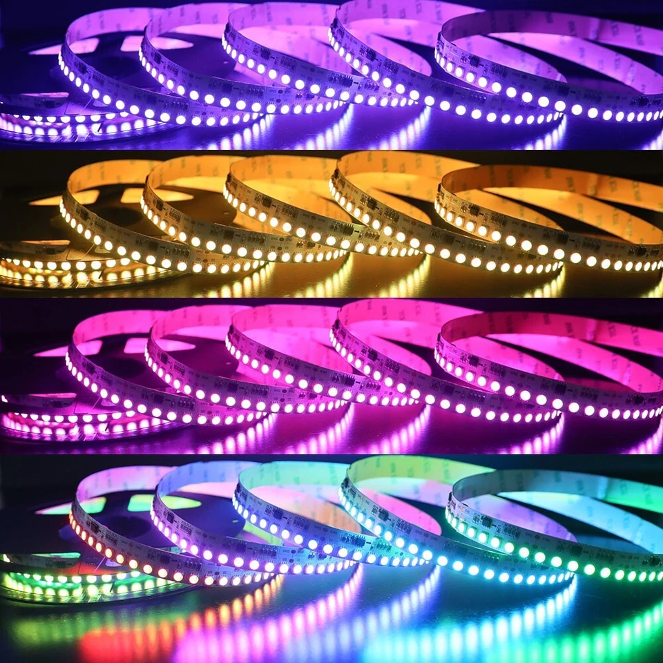 5M WS2814 / SK6812 120 LEDs/M RGBDW 600 LEDs totais 24V alta densidade endereçável - Imagem 2 de 4