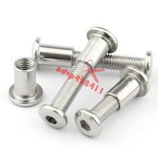 M6 M8 Flat Hex Nut Bolt Round Head Sleeve 304SS Furniture Screws Connecting Bolt