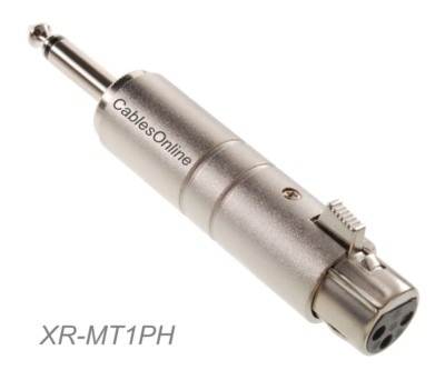 XLR 3-Pin Female to 1/4'' TS Male Impedance Matching Line Transformer Converter