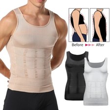 Men Body Shaper Toning T-Shirt Ultra Durable Vest Compression Underwear Shirt US