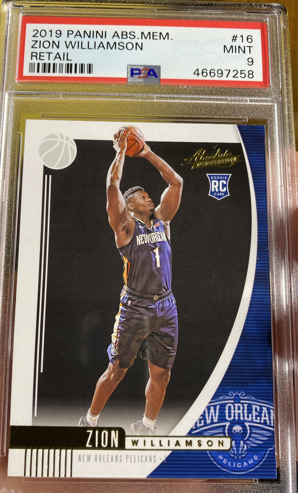 2019 Panini Absolute Memorabilia Zion Williamson Rookie Card PSA 9 Mint All Sayt