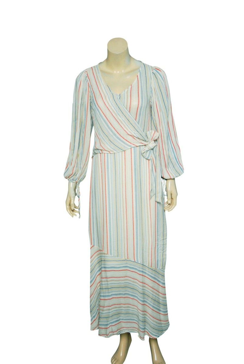 urban outfitters striped midi dress Urban Outfitters Emilia Blue Striped Button-Down Dress