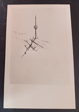 vtg postcard art Andrew Wyeth Lightning Rod Meriden Gravure unposted