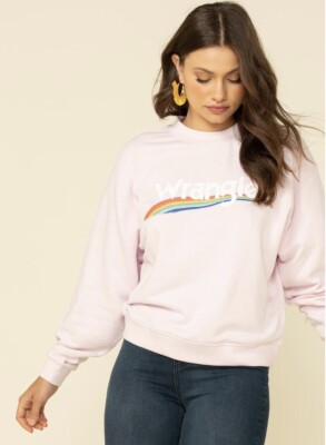 Wrangler Women’s Modern Sweatshirt Size Large Rainbow Retro NEW FREE PEOPLE 