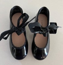 CAPEZIO Little Girl Black Patent Tap Shoes Size 7 1/2W D6 65