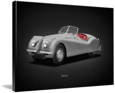 Canvas Art - XK120 Roadster 1951 Minimal Modern Classic Sports Car Art, 3 Sizes