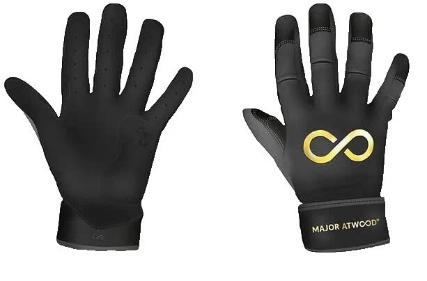 Negro Guantes de bateo de Béisbol y softball para Hombre