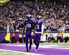Justin Jefferson & Jordan Addison Touchdown Minnesota Vikings 8x10 NFL Photo