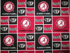 ALABAMA CRIMSON TIDE UNIVERSITY CHECKED COTTON FABRIC BTHY