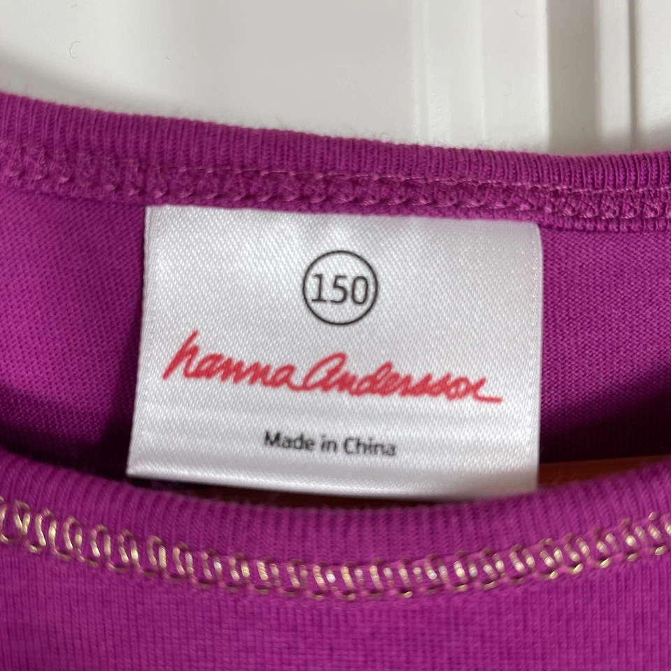 Hanna Andersson 150 US 12 Purple Gold Stars Tulle Layered Twirl Tiered Dress - Image 3 of 4