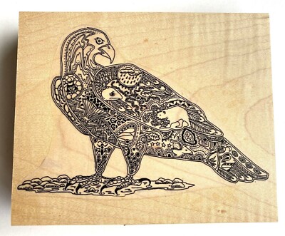 Heartfelt Impressions - LARGE EAGLE NATIVE AMERICAN DESIGN - Wood  Rubber Stamp