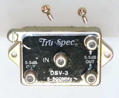 Tru-Spec DSV-3 3-Way Cable Splitter 5-500 MHz  9347