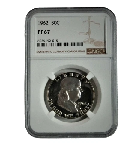 1962 90% Silver Franklin Half Dollar Proof NGC PF 67 ⭐467⭐V3⭐