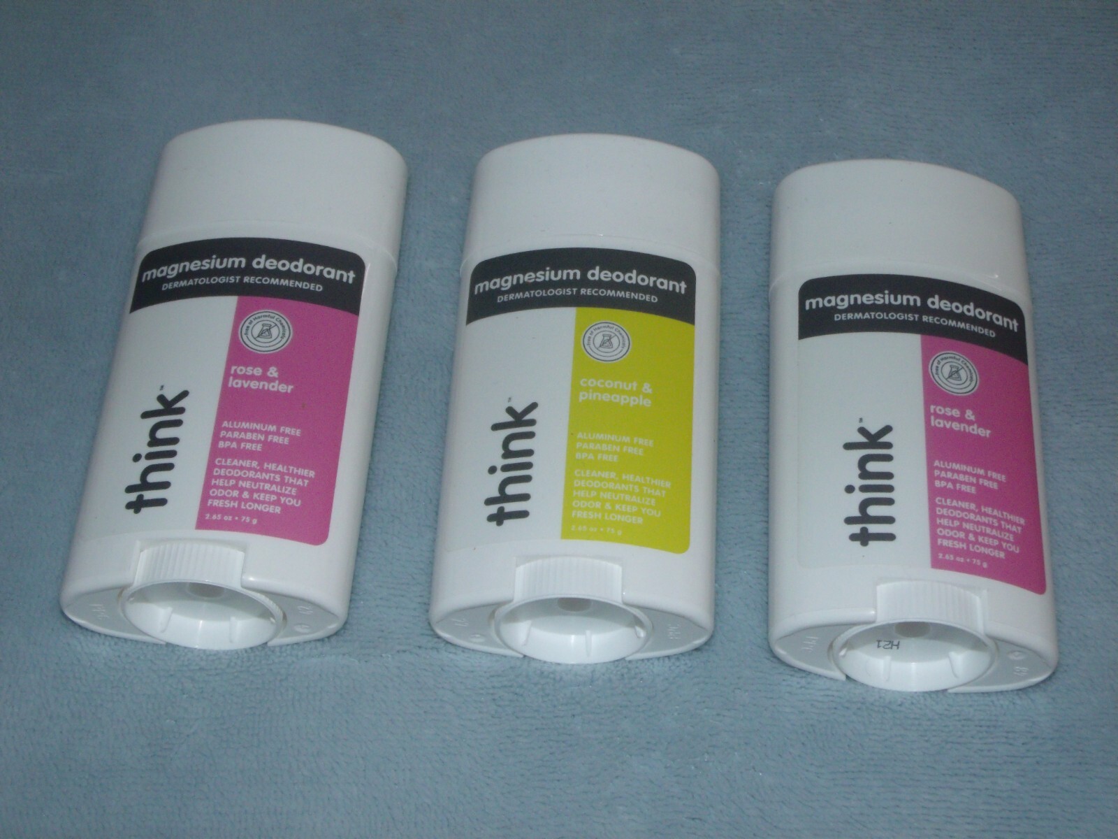3X LOT Think Magnesium Deodorant 2 Rose Lavender & 1 COCONUT PINEAPPLE 2.65 oz eBay