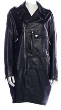 R13 Black Leather Asymmetric Zip Up Moto Oversize Jacket Biker Nwt Sz Xl Nwt