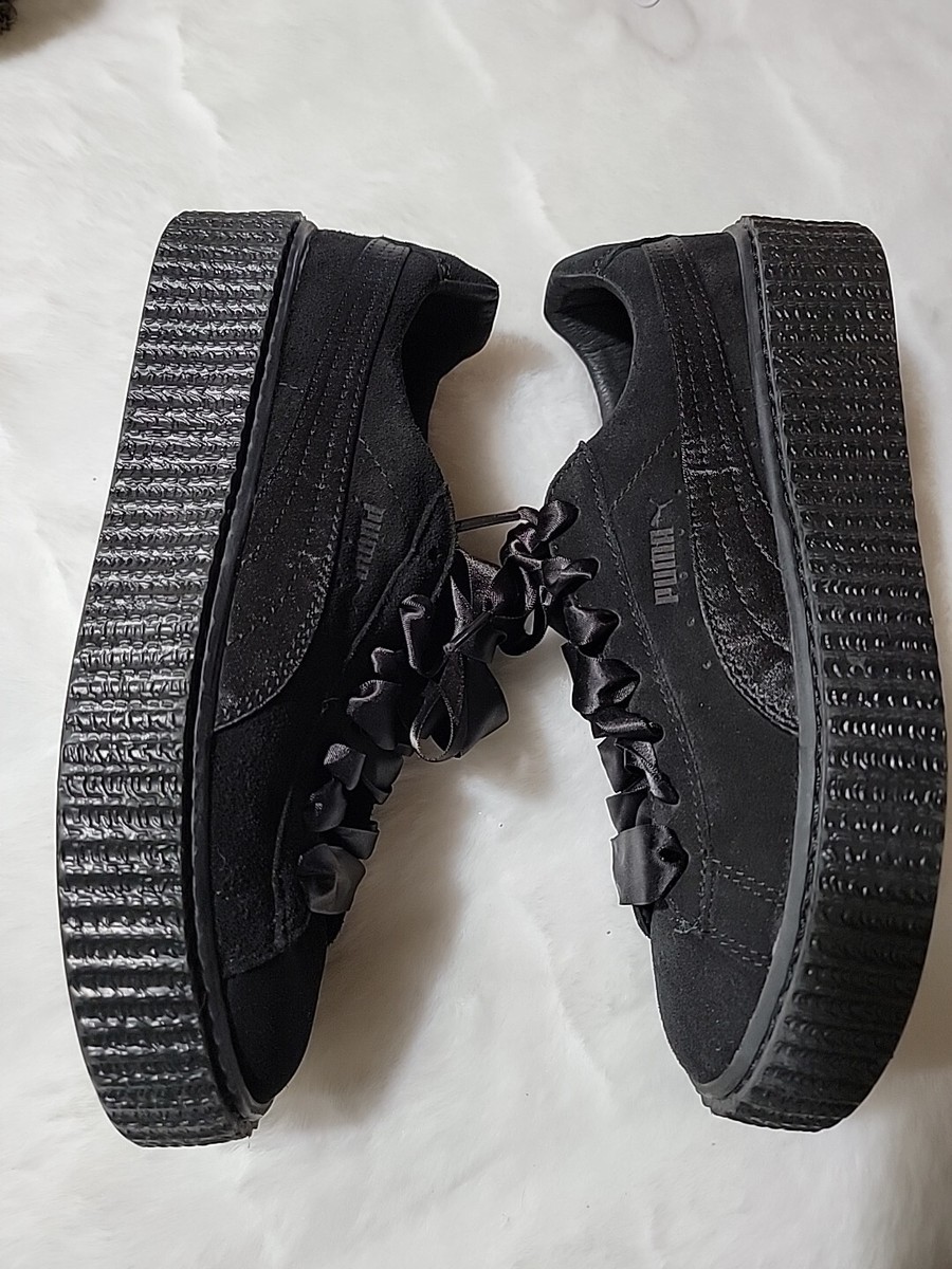 The Rihanna x Fenty Puma Cleated Creeper Black Suede