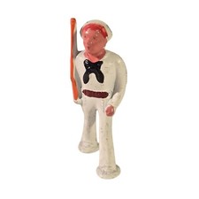 B237 Barclay Podfoot Toy Soldier Sailor Marching Red Hair Antique Dimestore