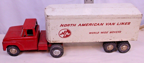 STRUCTO NORTH AMERICAN VAN LINE FORD SEMI CARGO TRUCK IN PRESSED STEEL COMPLETE - Picture 3 of 6