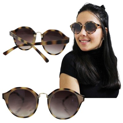 Gafas De Sol Redondas Leopardo Mujer Marrón Metal Pasta Redondo Tortuga  Animal 1 | eBay