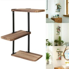 Rustic Corner Shelf Wall Mount 3 Tier DIY Wood Floating Shelves Adjustable Rack