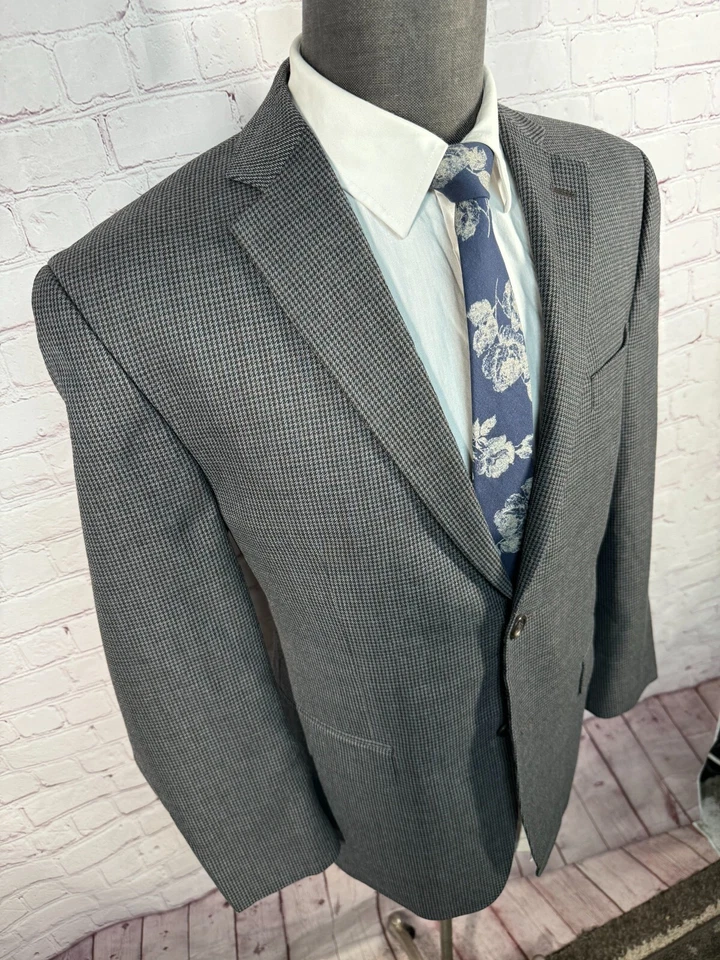 IZOD мужской серый микро HOUNDSTOOTH проверить REG FIT Blazer Sport пальто куртка 40с - Изображение 3 из 4