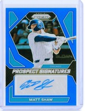 2024 Panini Prizm MATT SHAW Cubs RC Rookie BLUE AUTO Autograph Signature 31/49