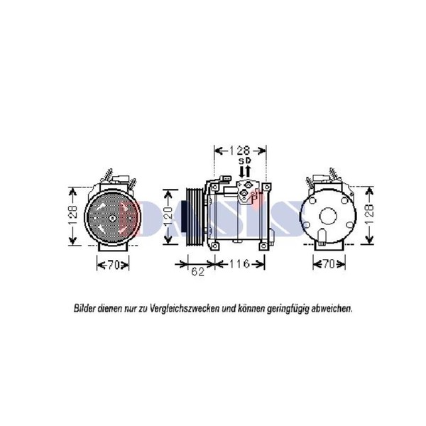 AKS Dasis Kompressor Klimaanlage Passend FüR Chrysler Voyager IV RG RS-image