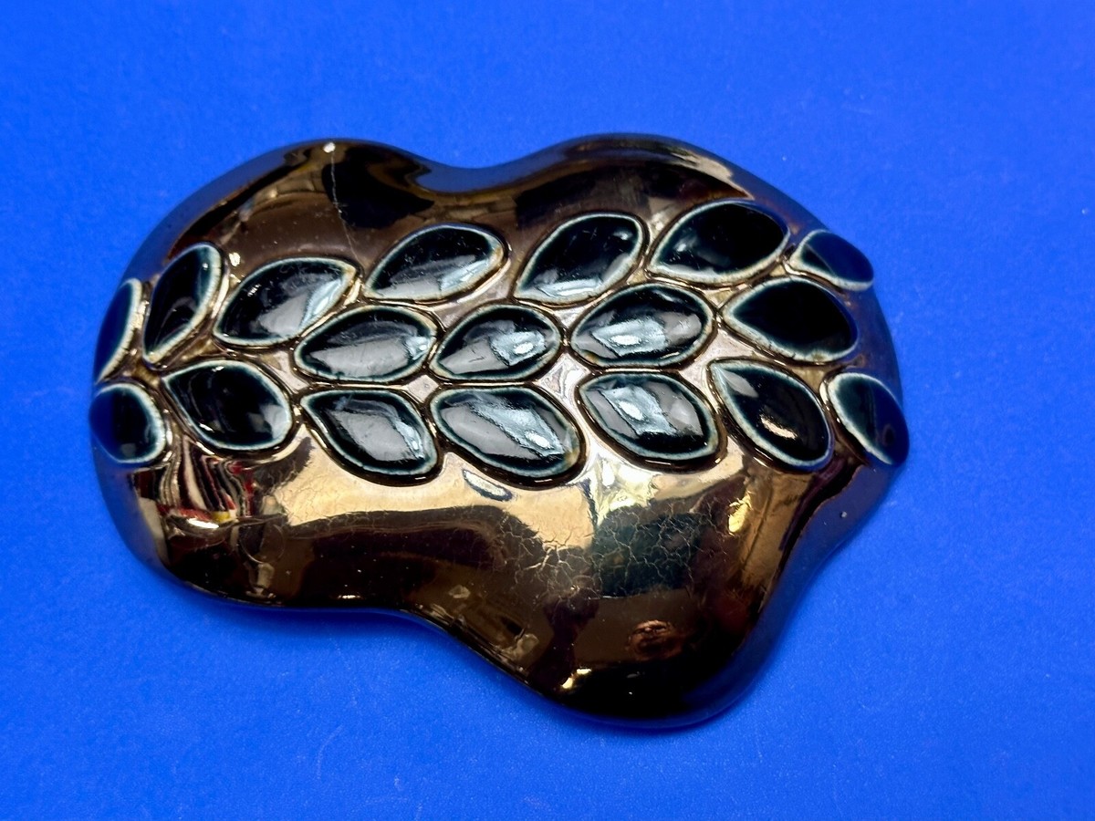 Artisan Belt Slide Buckle Gold & Black Color Abstract 