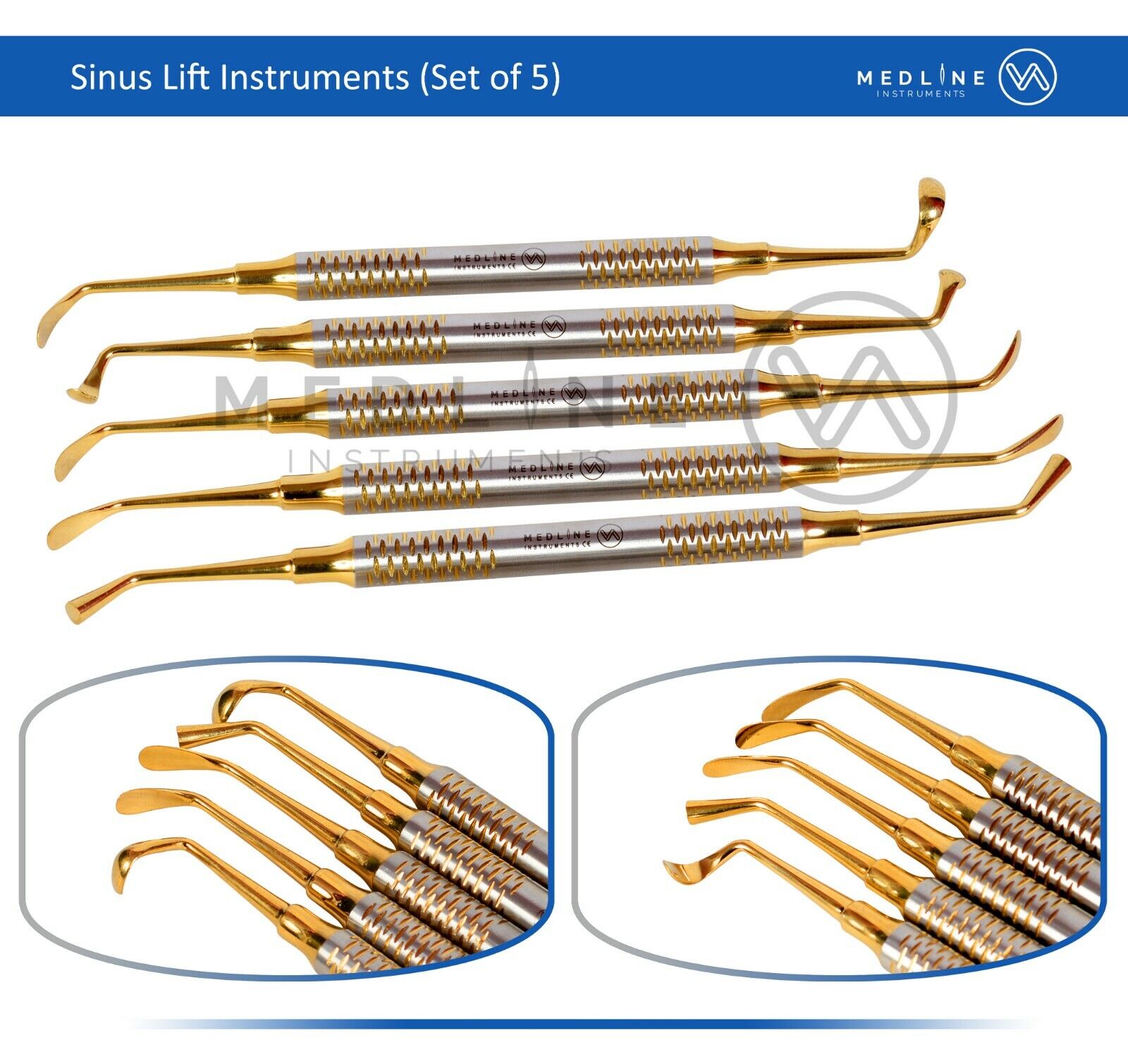 5 Pcs Sinus Lift Instruments Kit Implant Dental Dentistry Medline Instruments