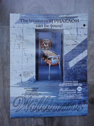 Pharao Flipper Flyer Original Williams Prospekt - Bild 2 von 3
