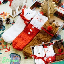 Unisex Christmas Socks Set 3D Warm Fluffy Slippers Winter Women Socks Xmas Gift