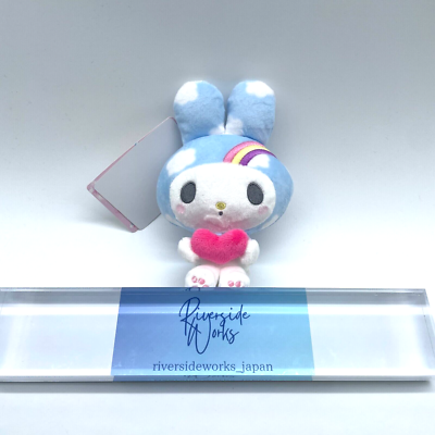 Sanrio Character My Melody Girly Pop Heart Mascot Blue Plush Doll