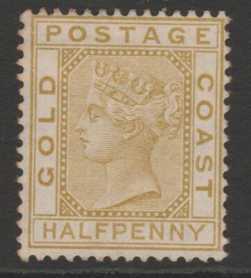 Gold Coast QV MINT 1876-84 ½d olive-yellow sg4 - no gum | eBay