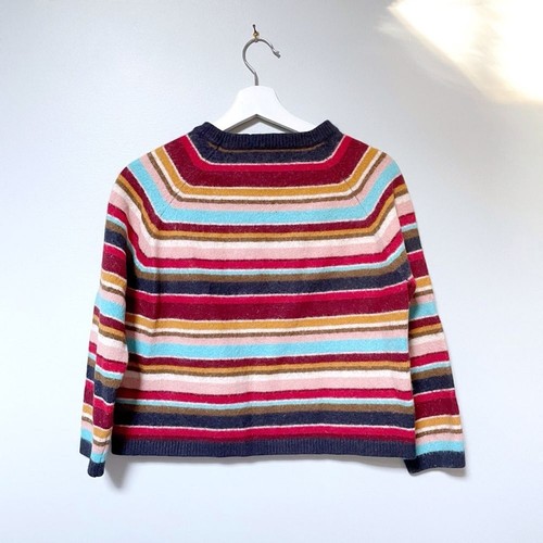 Frances Valentine Colorful Sweater Cropped Angora Wool Preppy, Girls Large - Picture 2 of 9