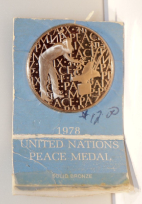 united nations peace medalsolid bronze